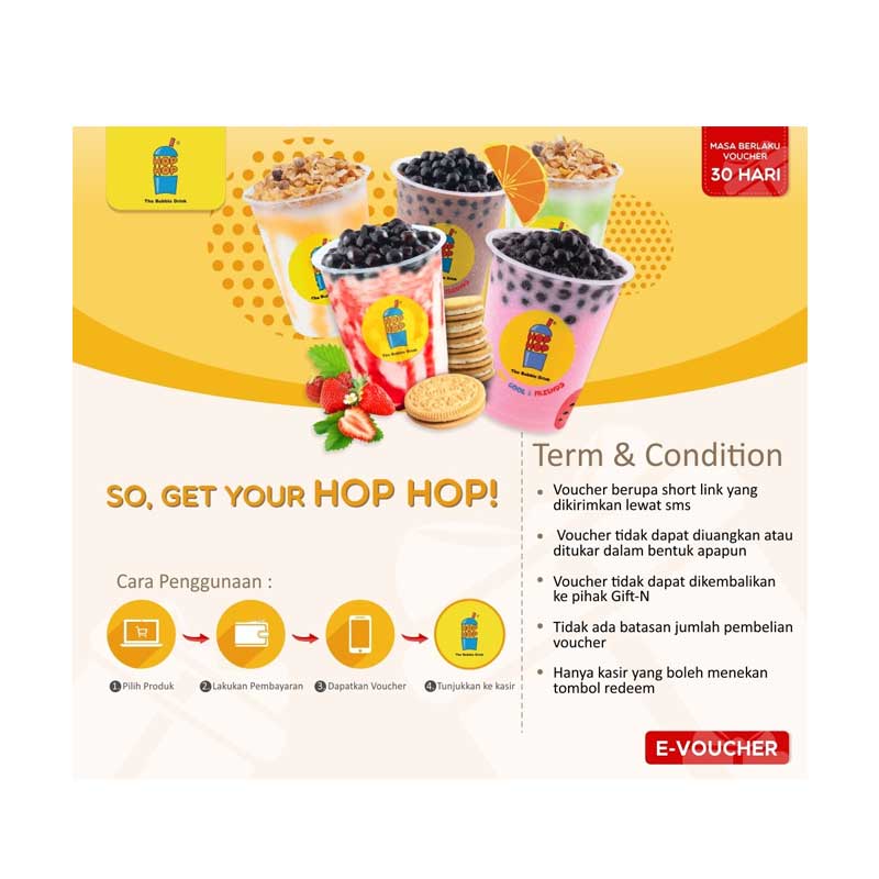 Jual Hop Hop Bubble Drink E-Voucher [Rp 23.000] Online