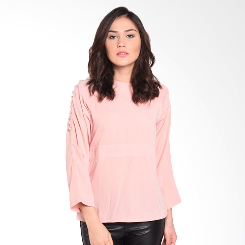 Ussy House of Collection Viviana Top Peach Blouse