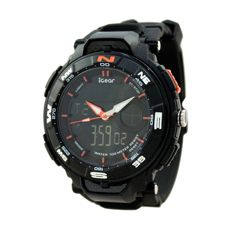 iGear I35-1928 Jam Tangan Pria - Black Orange