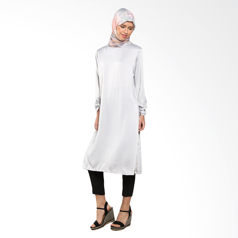 Jual Imani Kekey IB-TPG-11 Top Grey Baju Muslim Wanita