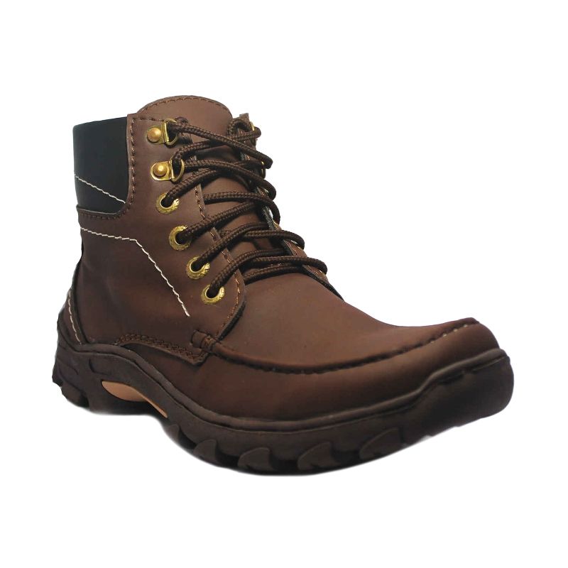 D-Island Top Qualty Tracking Cowboy Dark Brown Boots Sepatu Pria