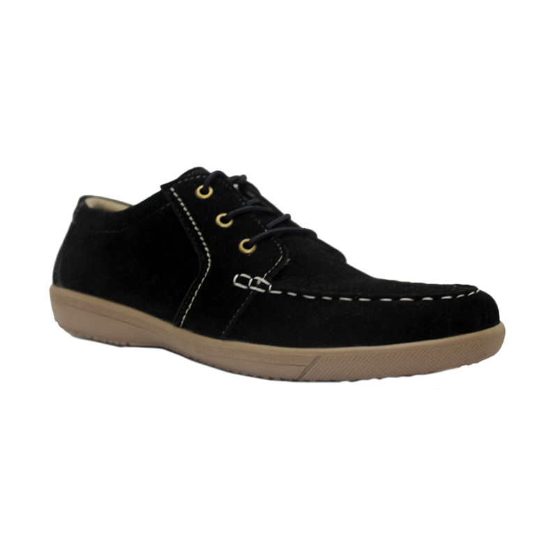 D-Island Shoes Loafers Mens Comfort Suede Sepatu Pria - Black