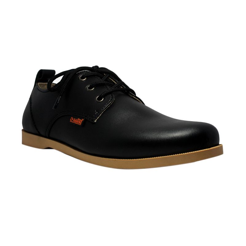 Island Shoes Casual Loafers Black Leather Sepatu Pria