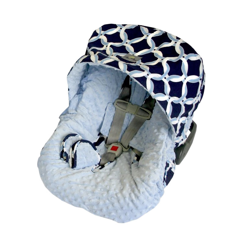 Itzy Ritzy Reversible Infant Cat Cover Social Circle Blue