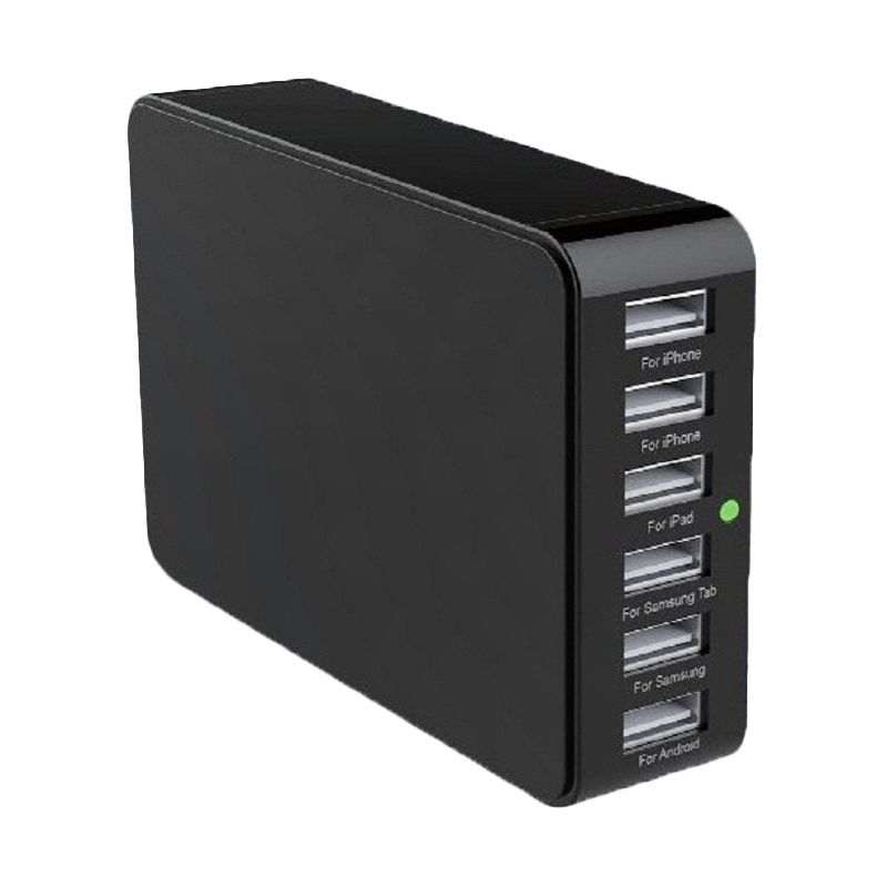 Jual iware USB Charger 6 Port Hitam Murah April 2020