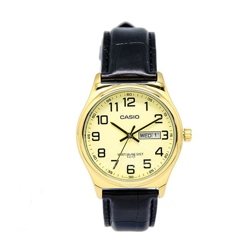 Jual Casio MTP-V003GL-9B Casual Gold Jam Tangan Pria 