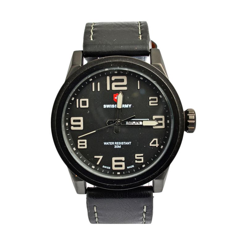 Jual Swiss Army Casual SA6401MBGRY Black Jam Tangan Pria 