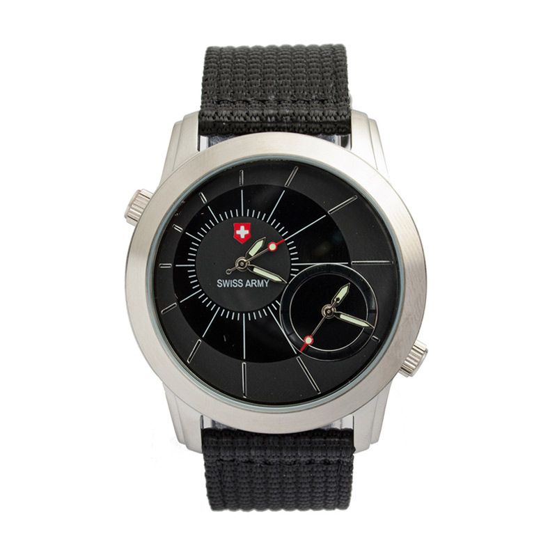 Jual Swiss Army SA2857MSB Casual Black Jam Tangan Pria 