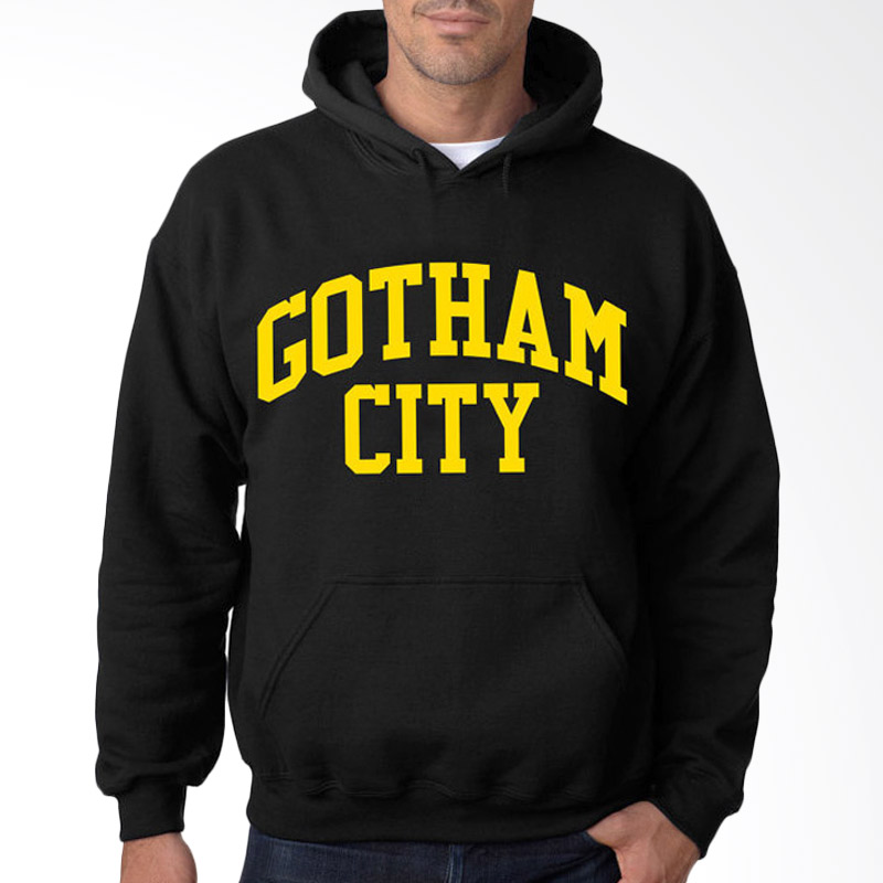 JersiClothing Batman Gotham City Velvet Print Sweater Hoodie Pria - Black