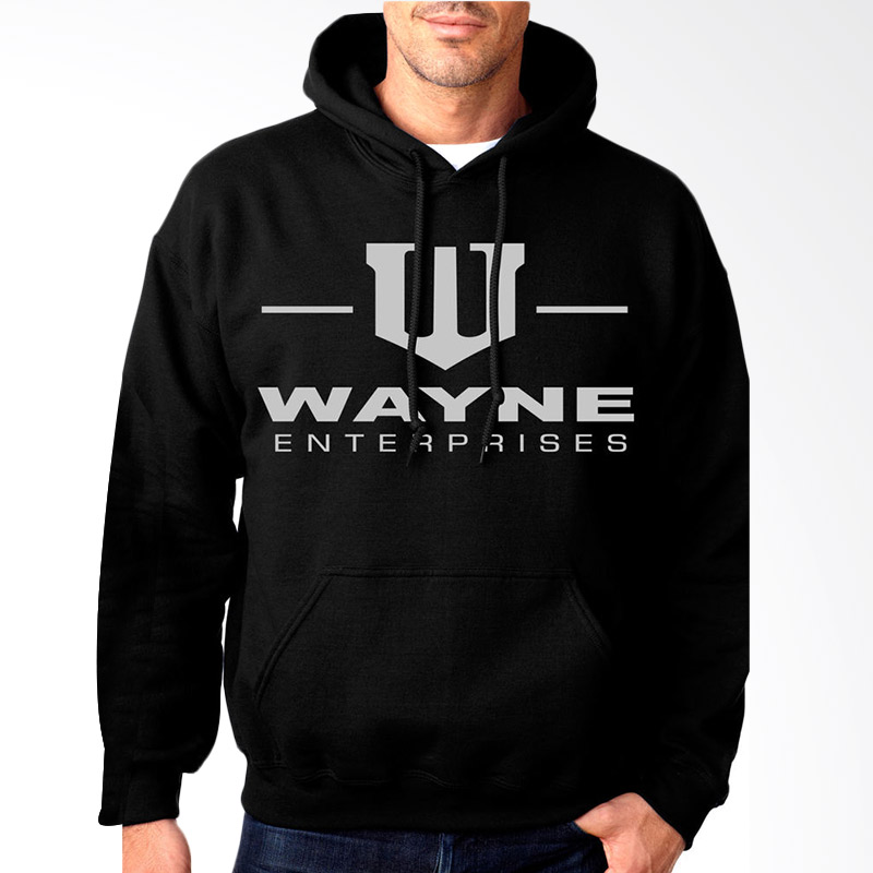 JersiClothing Batman Wayne Entreprises Velvet Print Sweater Hoodie Pria - Black
