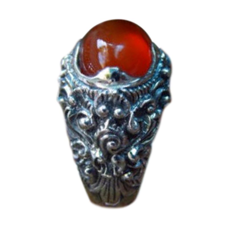 Jual Jnanacrafts Motif Ukir Bali Patras Batu Cornelian Silver Cincin