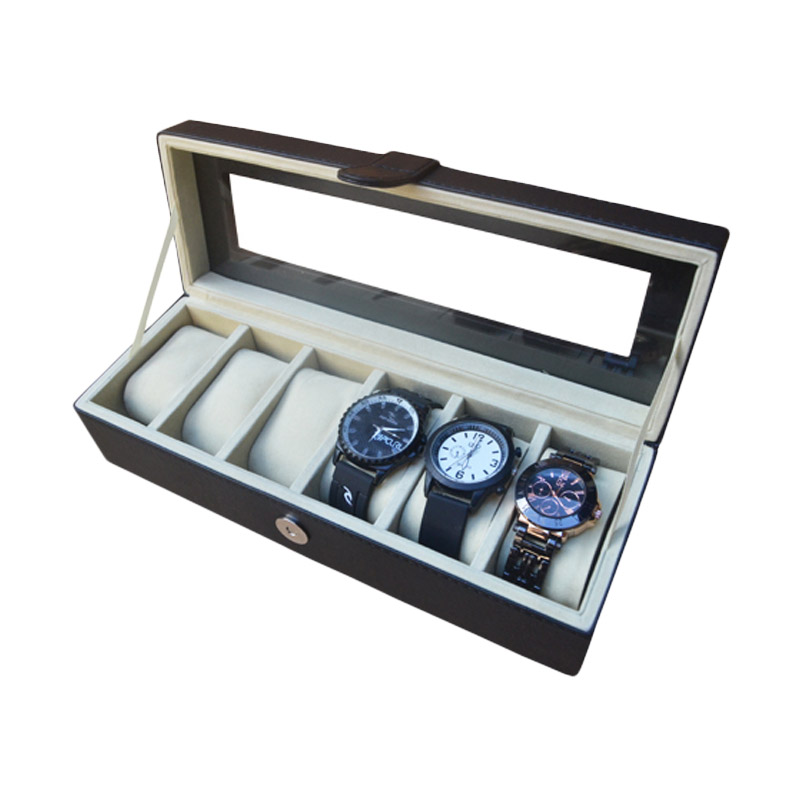 Jual Jogja Craft BJ06RDCRO Watch Box organizer Kotak Tempat Jam Tangan