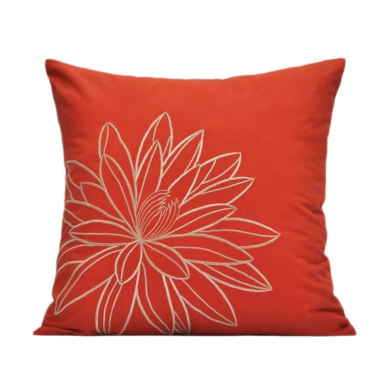 Jual Kainkain Orange Lotus Pillow Cover Online - Harga 