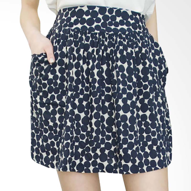 Kakuu Basic Banding Waist Polkadot Mini Skirt