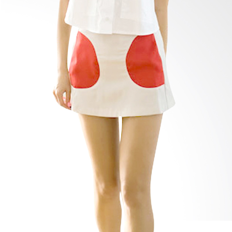 Kakuu Basic Block Color Pocket Skirt