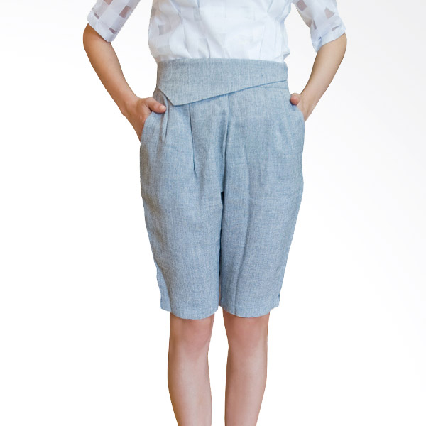 Kakuu Basic High Waist Culottes Pants - Gray