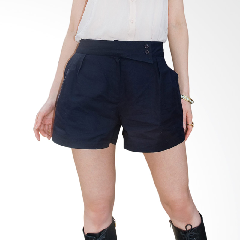 Kakuu Basic Pants 1 Button Skirt - Navy