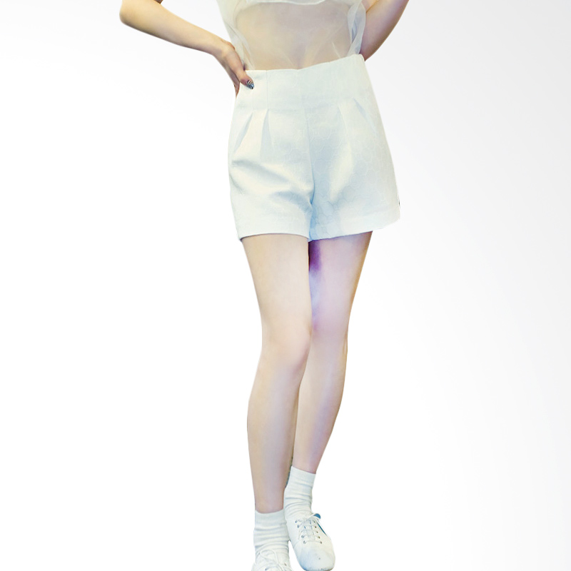 Kakuu Basic Octagon Patterned Shorts Pants - Ivory