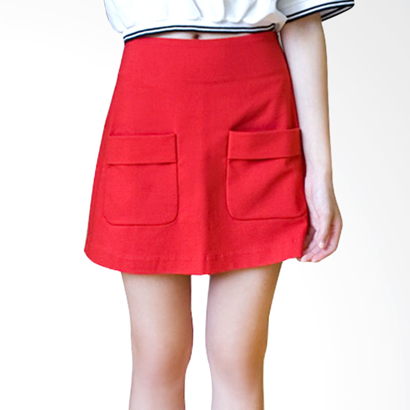 Kakuu Basic Skirt a Line Mini - Red
