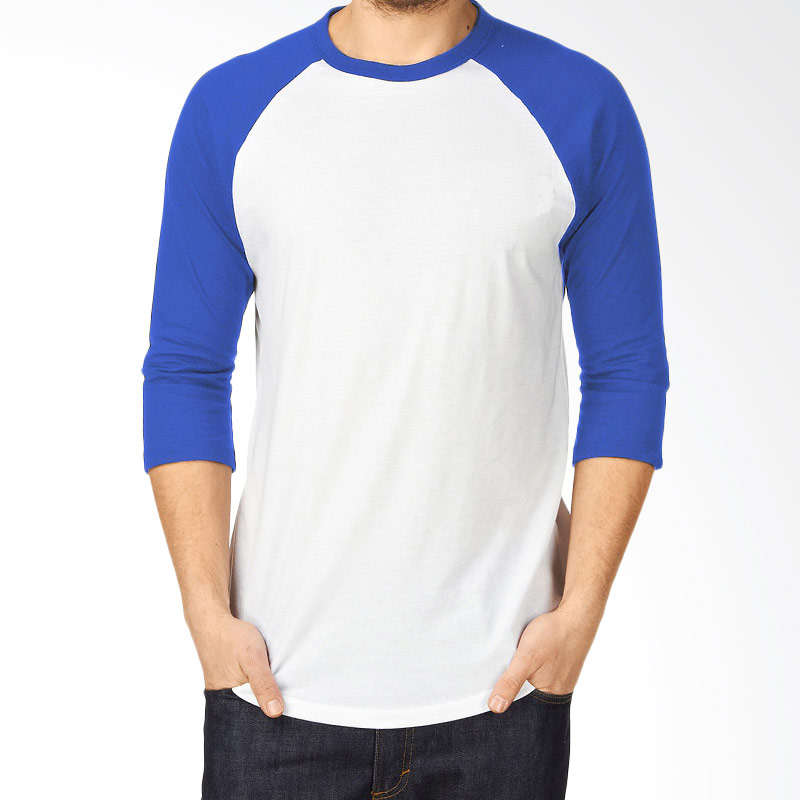 KaosYES Kaos Polos T-Shirt RAGLAN Lengan 3/4 Putih-Biru Extra diskon 7% setiap hari Extra diskon 5% setiap hari Citibank – lebih hemat 10%