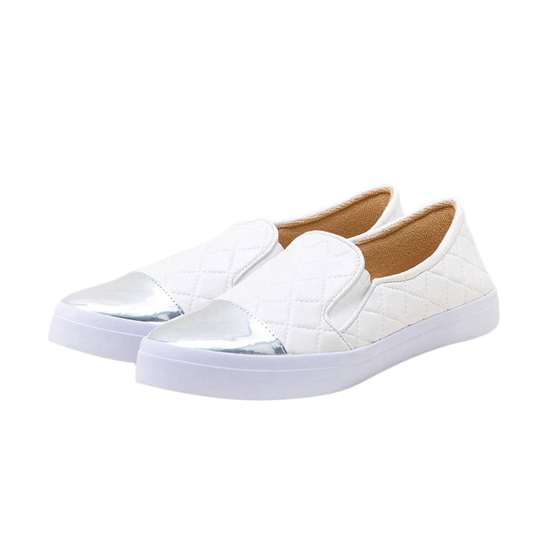 Khalista Collection Casual Slip On PU Leather Sepatu Wanita - Putih