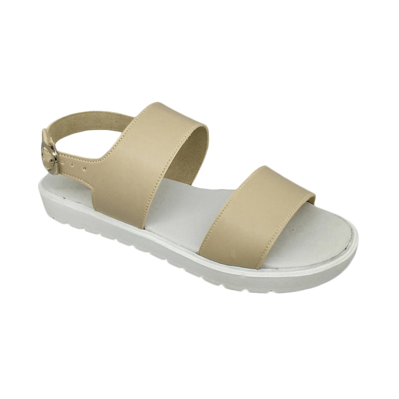 Khalista Collection Double Strap Sling Back Sandals - Cream