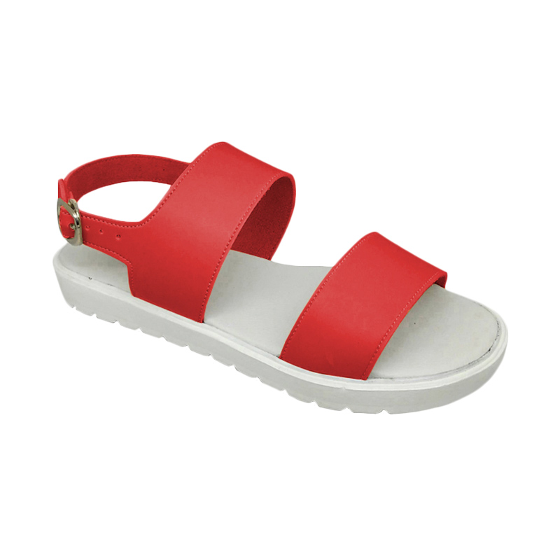 Khalista Collection Double Strap Sling Back Sandals - Merah