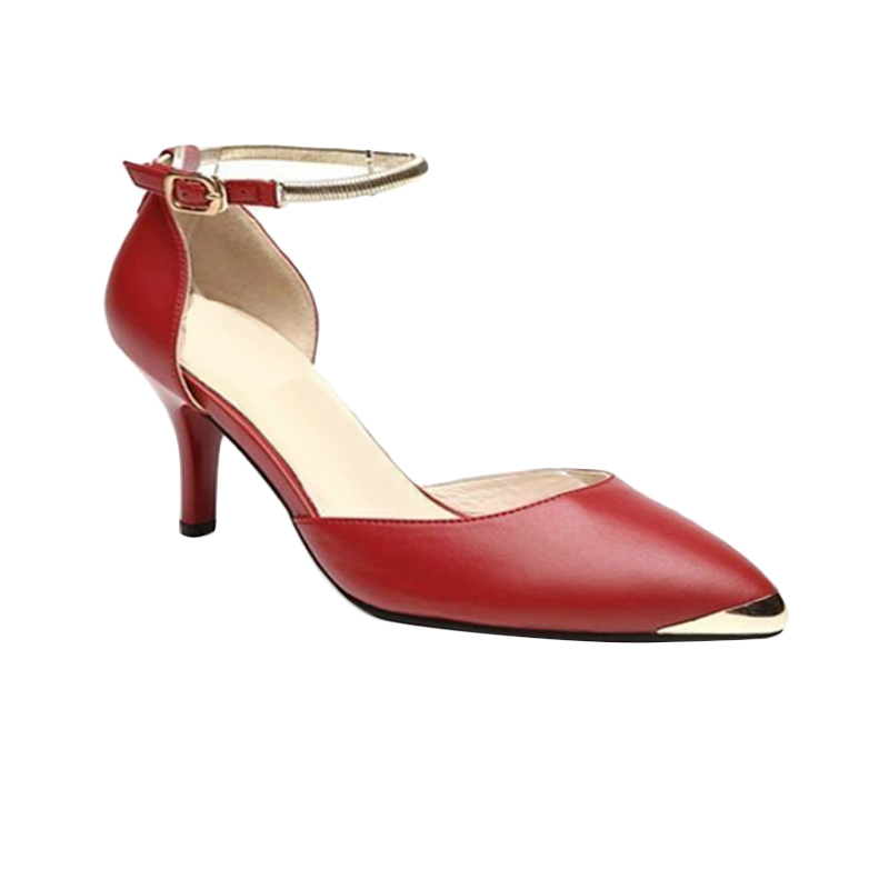 Khalista Collections Heels Women Synthetis Leather 011 Sepatu Wanita - Merah
