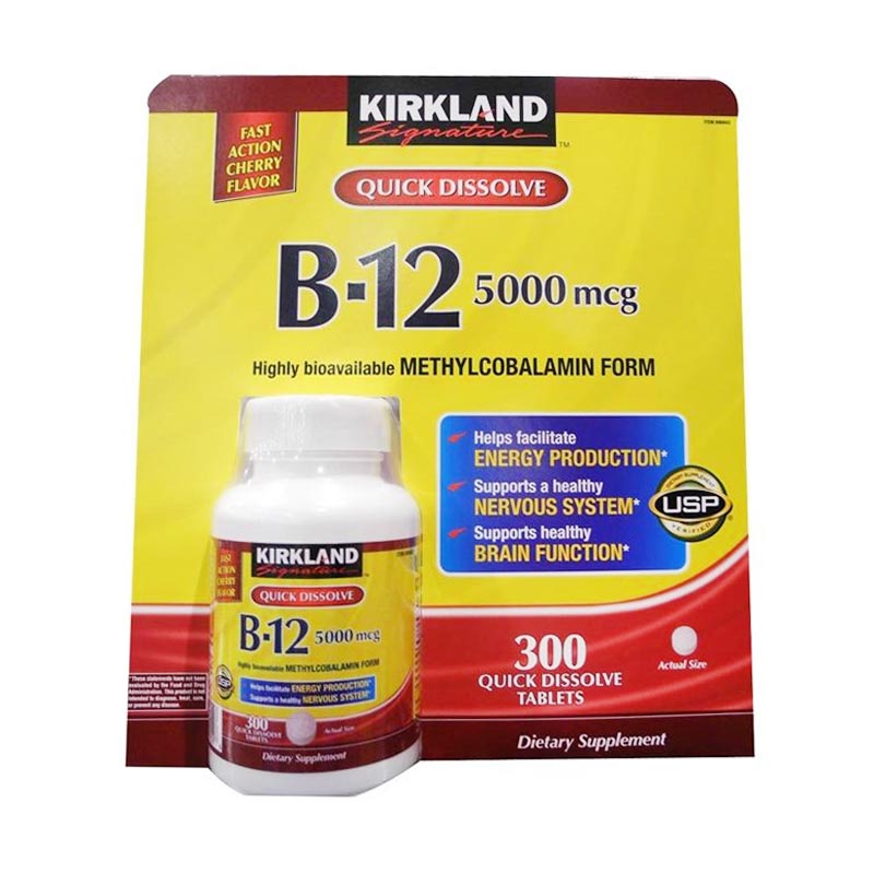 Jual Kirkland Signature Quick Dissolve B12 5000 mcg Multivitamin [300