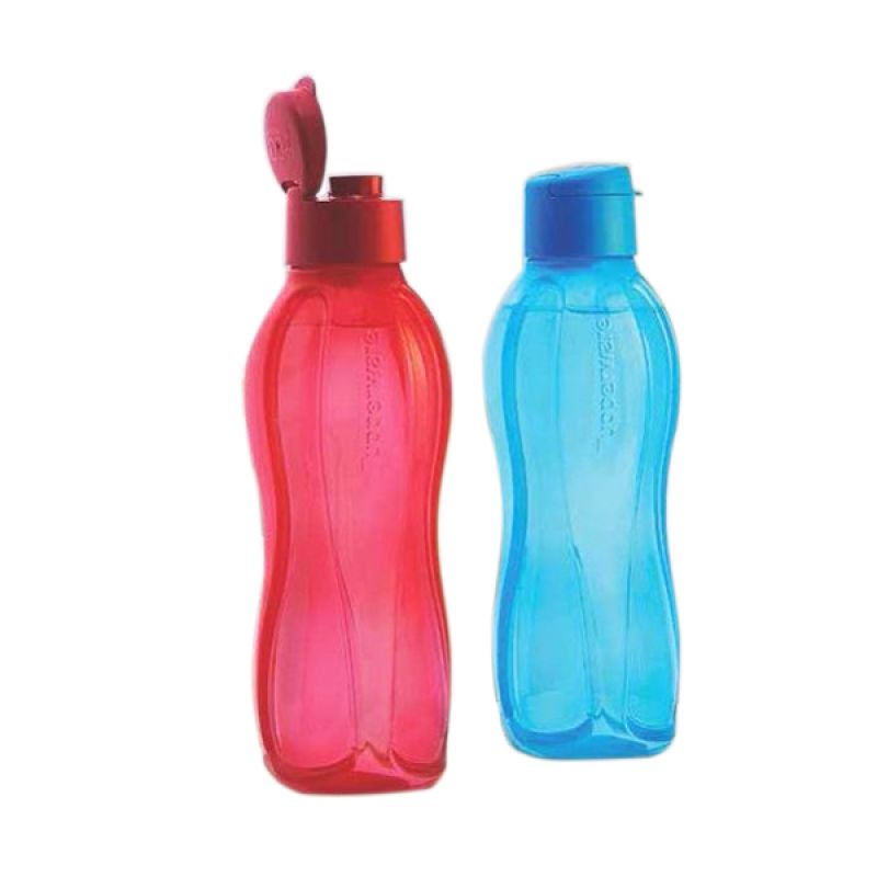 Jual Tupperware Eco Bottle Tutup Flip Biru Merah Botol