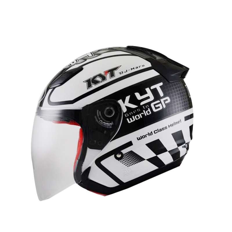 Jual KYT DJ Maru #11 Helm Half Face - White Gunmetal di Seller TOKO
