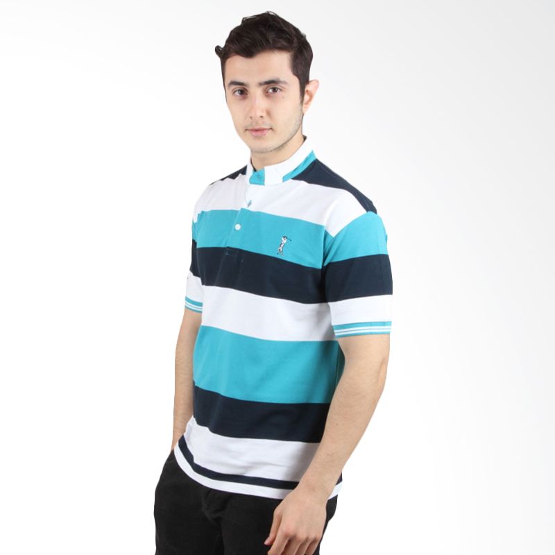 Jual Labette Polo Shirt White Stripe Green 103431214