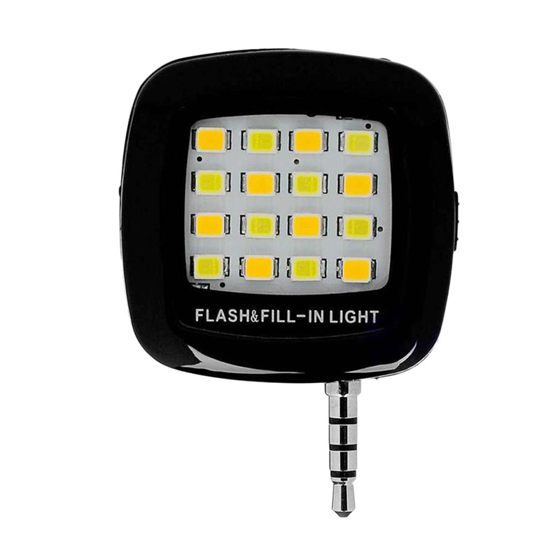Jual LED Flash & FillIn Light Lampu Selfie for Smartphone Hitam di
