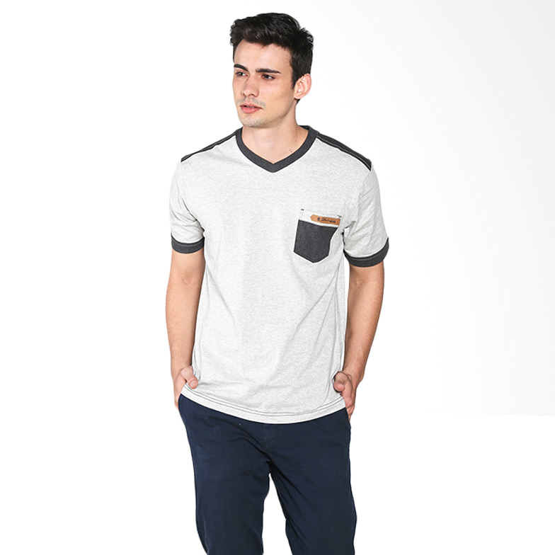 LGS Men Slim Fit ATS.622.M100.20.C S/S V-neck Kaos Pria Casual Active - Abu Extra diskon 7% setiap hari Extra diskon 5% setiap hari Citibank – lebih hemat 10%