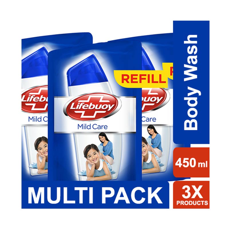 Jual Lifebuoy Sabun Cair Mild Care Refill [450 mL/3 pcs