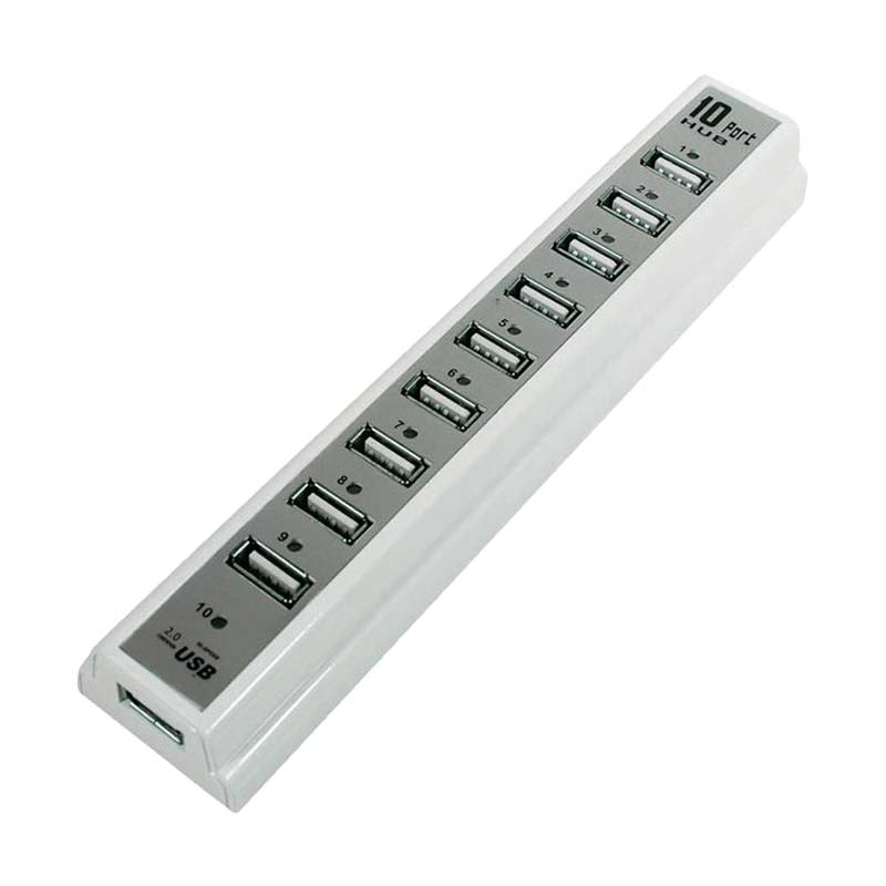 harga M-Tech USB Hub with Adaptor - Putih [USB 2.0/10 Port
