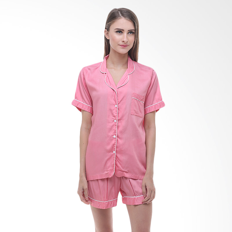 Madeleine Piyama Rayon Short Baju Tidur - Pink