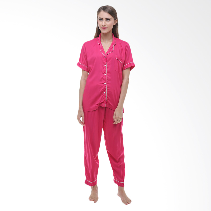 Madeleine's Rayon Long Pajama Set - Fuschia