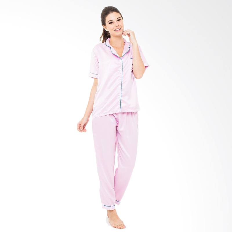 Madeleine's Silk Long Pajama Set - Pink