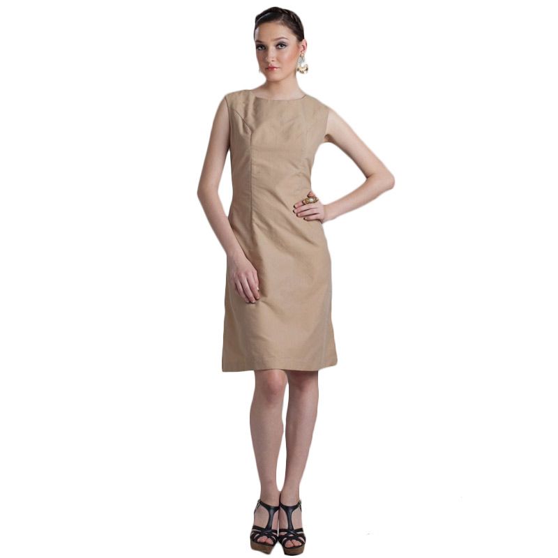 Madha Tenun Polosan Cream Dress
