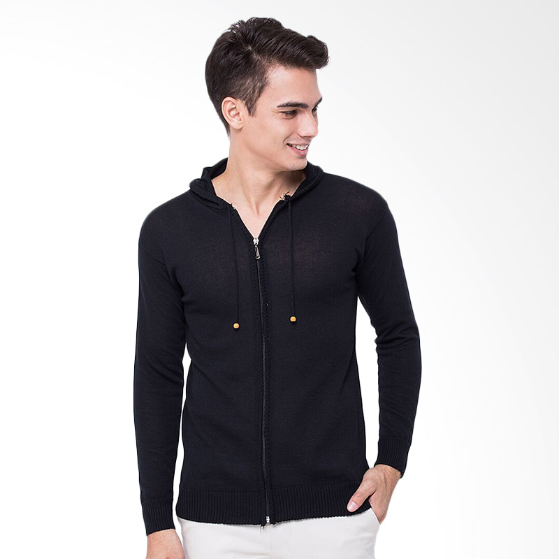 Magnificents Basic with Hoodie MGB35 Cardigan Pria - Black