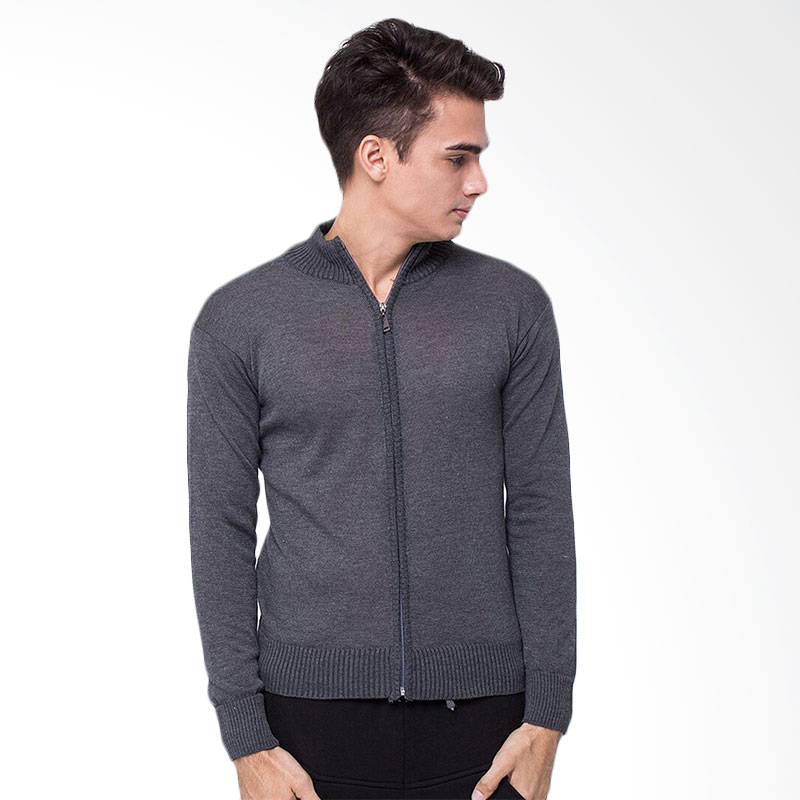 Magnificents Full Zip Sweater MGB43 Sweater Pria - Grey