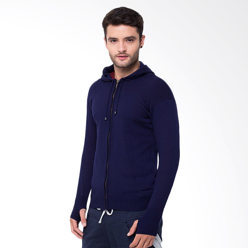 Magnificents Knitted With Hoodie MGB39 Cardigan Pria - Navy