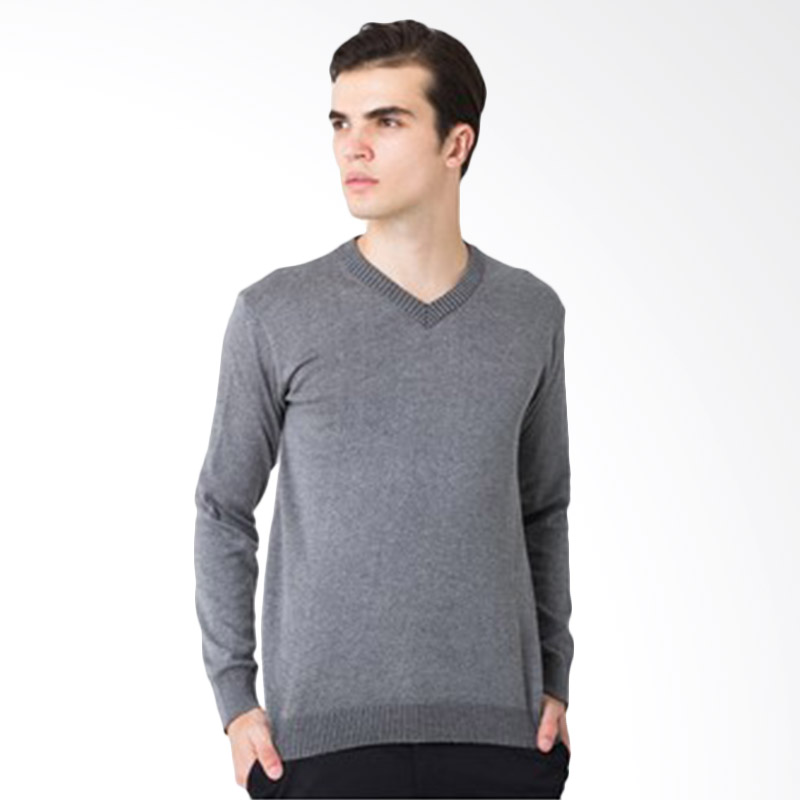 Magnificents Man Basic Vneck MGB32 Sweater Pria - Grey