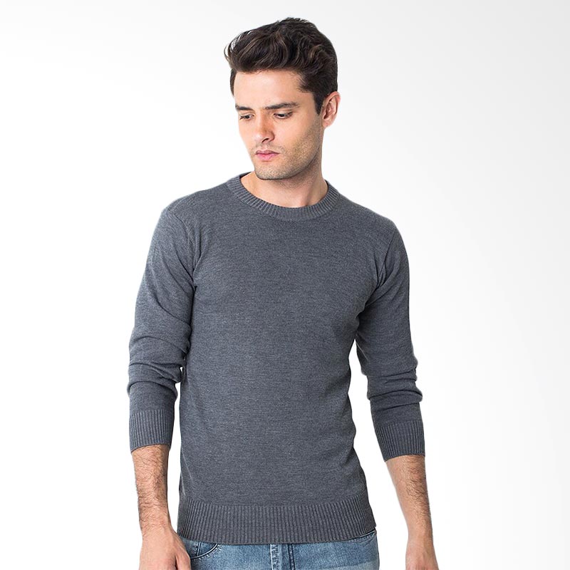 Magnificents With Elbow Patches MGB27 Sweater Pria - Grey