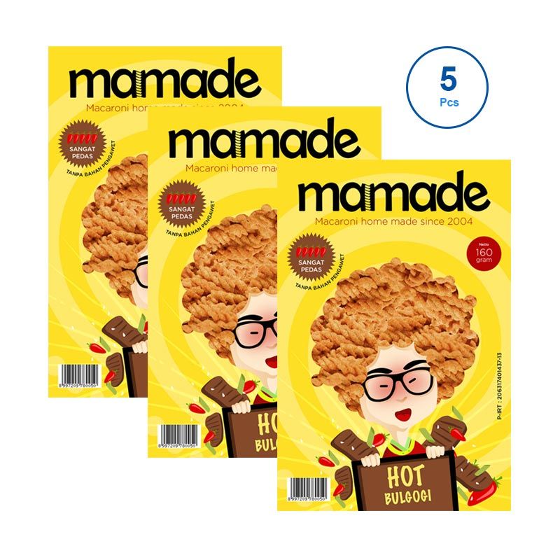 Mamade Makaroni Hot Bulgogi Cemilan (5 Pcs)