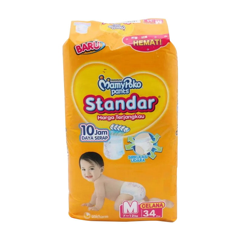 Jual MamyPoko Popok Pants Standard M [34 Pcs] Terbaru