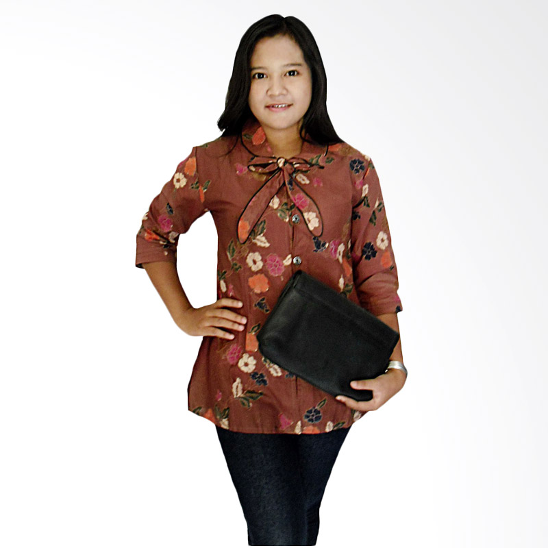 jual mayura batik cantika blouse wanita coklat jual mayura batik cantika blouse wanita coklat