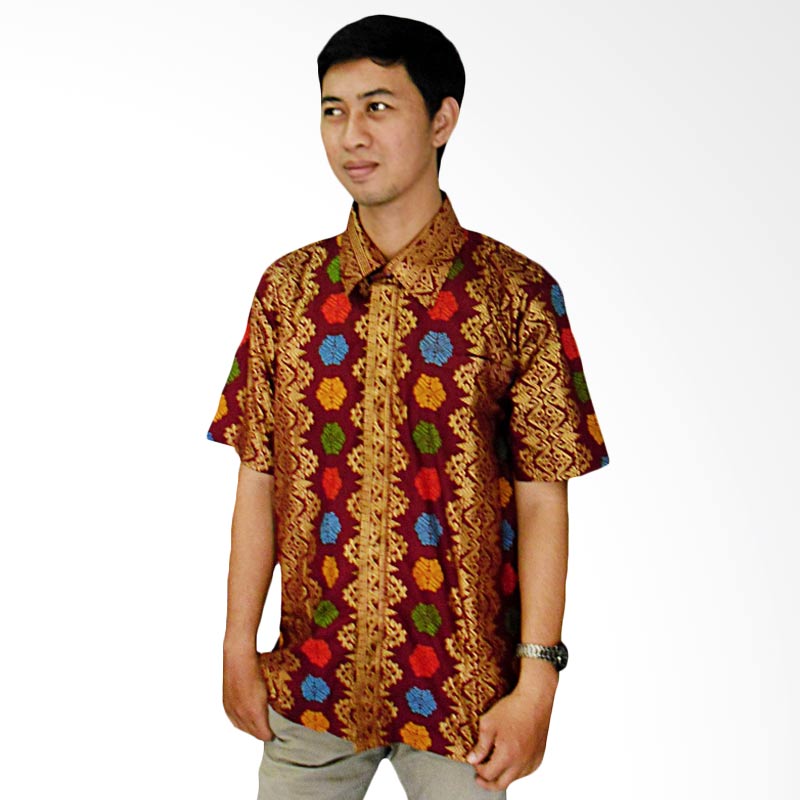 Mayura Batik Etnik Motif Tenun Bali Kemeja Batik Pria
