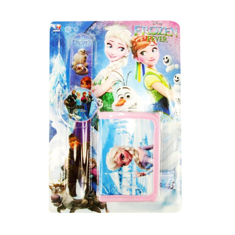 Jual MeilynGiftShop Frozen Fever Biru Set Dompet dan Jam